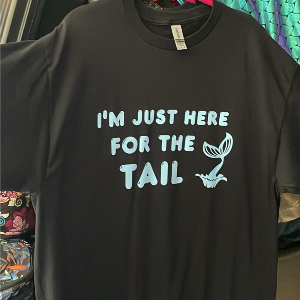 Black T-Shirt Mermaid Theme T-Shirt